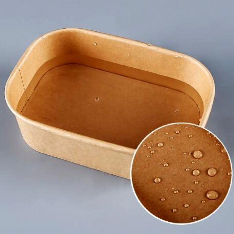 50pc lekbestendig rechthoekig papier takeaway doos Eco-vriendelijk 32 oz Capaciteit (Aangepast logo)