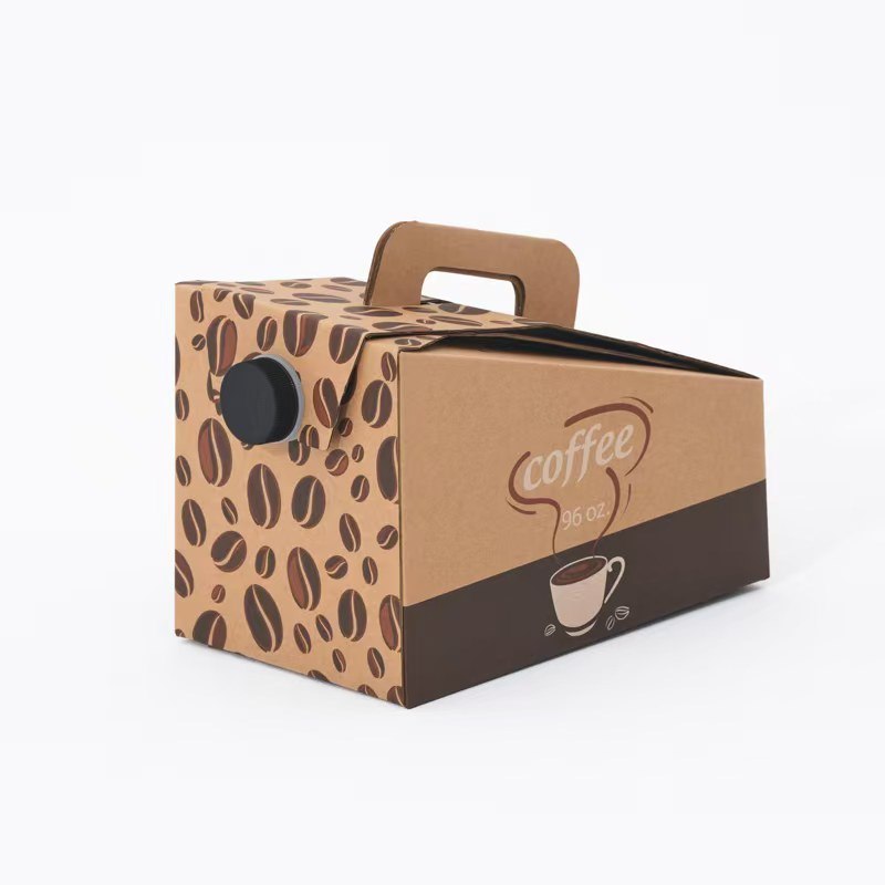 96oz Disposable Insulated Coffee Traveler Dispenser to Go Boxes Portable Handle Beverage Take Out Containers for Catering