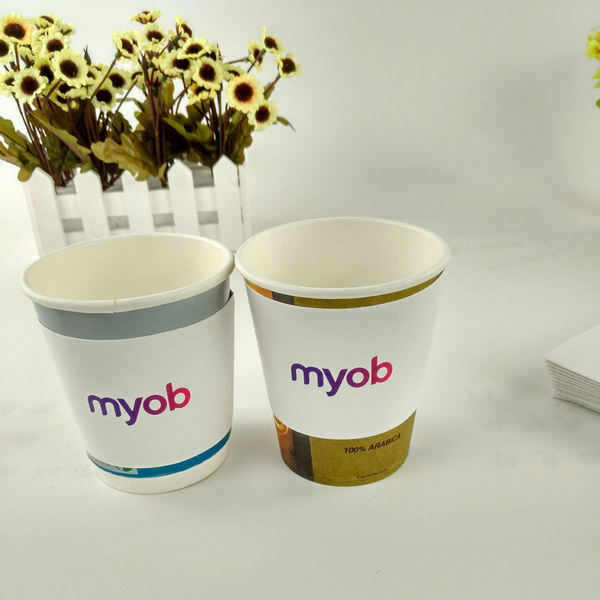 Aanpasbare drankbeker mouw wegwerp Kraft karton koffie thee houder met merk logo gedrukt ontwerp