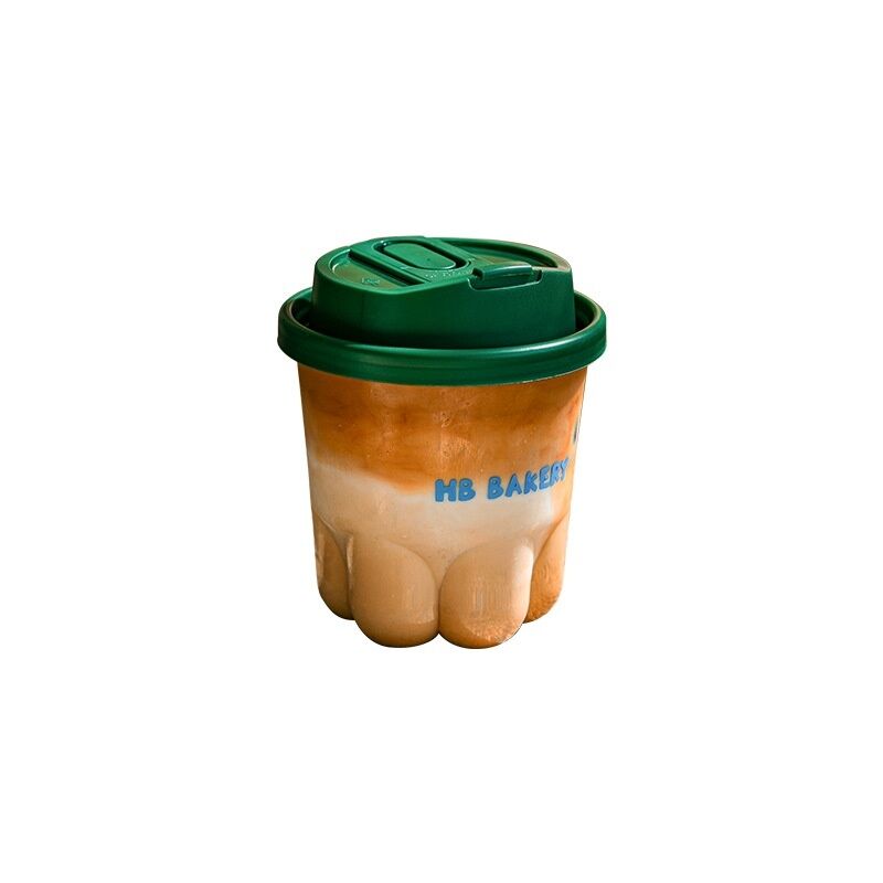 Leuke en creatieve kattenklauw beker wegwerp koffiebeker met deksel transparante hoge schoonheid koude drank melk thee beker