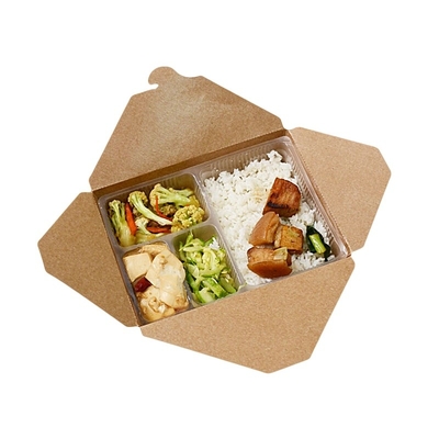 Beschikbaar Lunchdocument Meeneemvakje Voedsel Verpakkingskraftpapier Document Vakje